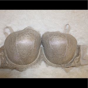 Silver metallic dream angels bra